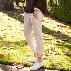 Frank and Eileen Foxrock Khaki Italian Cotton Utility Joggers Size 6